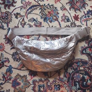 adidas Silver Quilted Crossbody Waist Bag